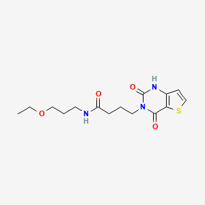 molecular formula C15H21N3O4S B2574132 4-(2,4-dioxo-1,2-dihydrothieno[3,2-d]pyrimidin-3(4H)-yl)-N-(3-ethoxypropyl)butanamide CAS No. 892266-88-5