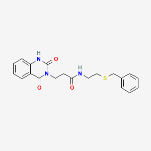 molecular formula C20H21N3O3S B2574133 N-(2-benzylsulfanylethyl)-3-(2,4-dioxo-1H-quinazolin-3-yl)propanamide CAS No. 896359-31-2