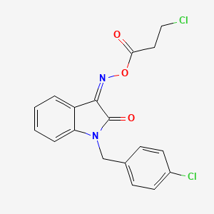 [(Z)-[1-[(4-chlorophenyl)methyl]-2-oxoindol-3-ylidene]amino] 3-chloropropanoate