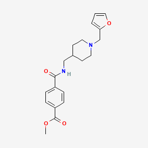 molecular formula C20H24N2O4 B2574138 4-(((1-(呋喃-2-基甲基)哌啶-4-基)甲基)氨基甲酰基)苯甲酸甲酯 CAS No. 1209183-83-4