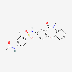 molecular formula C23H21N3O5S B2574140 N-(3-methyl-4-(N-(10-methyl-11-oxo-10,11-dihydrodibenzo[b,f][1,4]oxazepin-2-yl)sulfamoyl)phenyl)acetamide CAS No. 922010-20-6