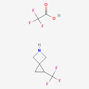 molecular formula C8H9F6NO2 B2574142 三氟乙酸；2-(三氟甲基)-5-氮杂螺[2.3]己烷 CAS No. 2375270-84-9