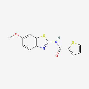 molecular formula C13H10N2O2S2 B2574147 N-(6-methoxy-1,3-benzothiazol-2-yl)thiophene-2-carboxamide CAS No. 313535-88-5