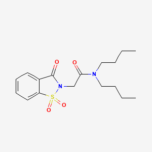 molecular formula C17H24N2O4S B2574151 N,N-dibutyl-2-(1,1,3-trioxo-2,3-dihydro-1lambda6,2-benzothiazol-2-yl)acetamide CAS No. 899756-84-4