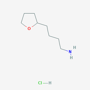 molecular formula C8H18ClNO B2574152 [4-(Tetrahydro-2-furanyl)butyl]amine hydrochloride CAS No. 5493-90-3; 858245-79-1