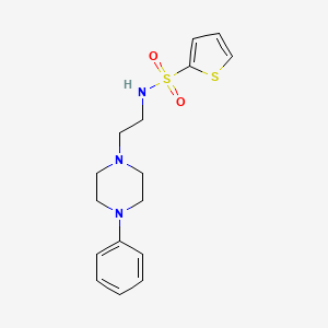 molecular formula C16H21N3O2S2 B2574155 N-(2-(4-苯基哌嗪-1-基)乙基)噻吩-2-磺酰胺 CAS No. 1049440-52-9