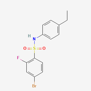 molecular formula C14H13BrFNO2S B2574157 4-Bromo-N-(4-ethylphenyl)-2-fluorobenzenesulfonamide CAS No. 1770242-73-3