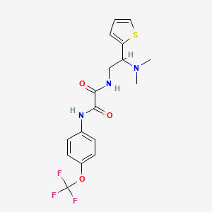 molecular formula C17H18F3N3O3S B2574159 N1-(2-(dimethylamino)-2-(thiophen-2-yl)ethyl)-N2-(4-(trifluoromethoxy)phenyl)oxalamide CAS No. 941976-02-9