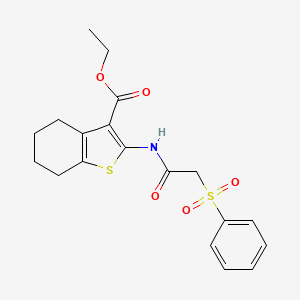 Ethyl 2-(2-(phenylsulfonyl)acetamido)-4,5,6,7-tetrahydrobenzo[b]thiophene-3-carboxylate