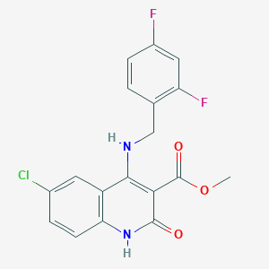 molecular formula C18H13ClF2N2O3 B2574162 6-氯-4-((2,4-二氟苄基)氨基)-2-氧代-1,2-二氢喹啉-3-羧酸甲酯 CAS No. 1251584-15-2
