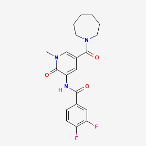 N-(5-(azepane-1-carbonyl)-1-methyl-2-oxo-1,2-dihydropyridin-3-yl)-3,4-difluorobenzamide