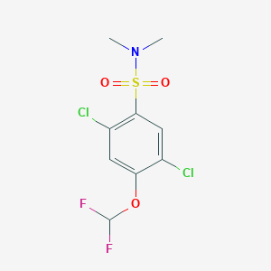 molecular formula C9H9Cl2F2NO3S B2574171 2,5-dichloro-4-(difluoromethoxy)-N,N-dimethylbenzenesulfonamide CAS No. 473477-26-8