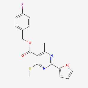 (4-Fluorophenyl)methyl 2-(furan-2-yl)-4-methyl-6-(methylsulfanyl)pyrimidine-5-carboxylate
