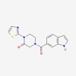 molecular formula C16H14N4O2S B2574175 4-(1H-Indole-6-carbonyl)-1-(1,3-thiazol-2-yl)piperazin-2-one CAS No. 2310208-64-9