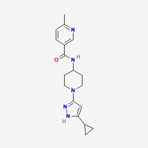 N-(1-(5-cyclopropyl-1H-pyrazol-3-yl)piperidin-4-yl)-6-methylnicotinamide