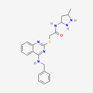2-{[4-(benzylamino)quinazolin-2-yl]sulfanyl}-N-(3-methyl-1H-pyrazol-5-yl)acetamide
