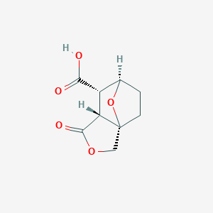 molecular formula C9H10O5 B2574187 (1S,5R,6S,7R)-4-oxo-3,10-dioxatricyclo[5.2.1.0^{1,5}]decane-6-carboxylic acid CAS No. 146728-81-6