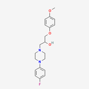 molecular formula C20H25FN2O3 B2574193 1-[4-(4-氟苯基)哌嗪基]-3-(4-甲氧基苯氧基)-2-丙醇 CAS No. 439130-37-7