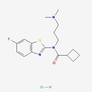 N-(3-(dimethylamino)propyl)-N-(6-fluorobenzo[d]thiazol-2-yl)cyclobutanecarboxamide hydrochloride