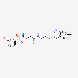 3-(3-fluorophenylsulfonamido)-N-(3-(2-methylpyrazolo[1,5-a]pyrimidin-6-yl)propyl)propanamide