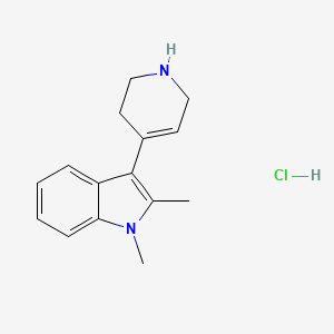 molecular formula C15H19ClN2 B2574207 1,2-dimethyl-3-(1,2,3,6-tetrahydropyridin-4-yl)-1H-indole hydrochloride CAS No. 55556-33-7