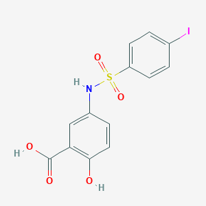 molecular formula C13H10INO5S B257421 2-Hydroxy-5-{[(4-iodophenyl)sulfonyl]amino}benzoic acid 
