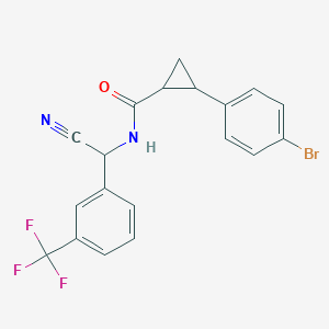 molecular formula C19H14BrF3N2O B2574214 2-(4-Bromophenyl)-N-[cyano-[3-(trifluoromethyl)phenyl]methyl]cyclopropane-1-carboxamide CAS No. 2418660-16-7