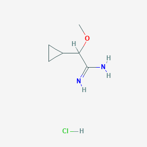 molecular formula C6H13ClN2O B2574215 2-Cyclopropyl-2-methoxyethanimidamide hydrochloride CAS No. 1955540-94-9