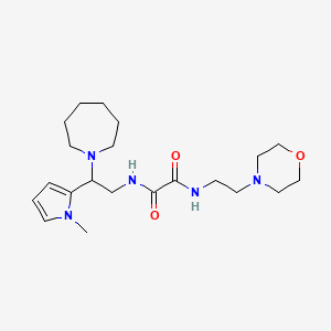 molecular formula C21H35N5O3 B2574222 N1-(2-(azepan-1-yl)-2-(1-methyl-1H-pyrrol-2-yl)ethyl)-N2-(2-morpholinoethyl)oxalamide CAS No. 1049478-96-7