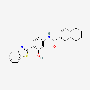 molecular formula C24H20N2O2S B2574225 N-[4-(1,3-benzothiazol-2-yl)-3-hydroxyphenyl]-5,6,7,8-tetrahydronaphthalene-2-carboxamide CAS No. 681167-54-4