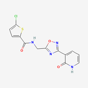molecular formula C13H9ClN4O3S B2574228 5-chloro-N-((3-(2-oxo-1,2-dihydropyridin-3-yl)-1,2,4-oxadiazol-5-yl)methyl)thiophene-2-carboxamide CAS No. 2034350-39-3