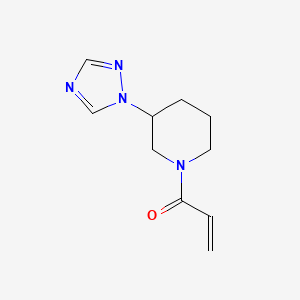 molecular formula C10H14N4O B2574231 1-[3-(1,2,4-Triazol-1-yl)piperidin-1-yl]prop-2-en-1-one CAS No. 2176544-55-9