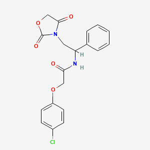 molecular formula C19H17ClN2O5 B2574232 2-(4-chlorophenoxy)-N-(2-(2,4-dioxooxazolidin-3-yl)-1-phenylethyl)acetamide CAS No. 1904185-95-0