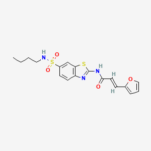 molecular formula C18H19N3O4S2 B2574234 (E)-N-(6-(N-butylsulfamoyl)benzo[d]thiazol-2-yl)-3-(furan-2-yl)acrylamide CAS No. 868213-75-6