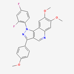 molecular formula C25H19F2N3O3 B2574246 1-(2,4-difluorophenyl)-7,8-dimethoxy-3-(4-methoxyphenyl)-1H-pyrazolo[4,3-c]quinoline CAS No. 932334-09-3