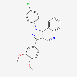 molecular formula C24H18ClN3O2 B2574256 1-(4-chlorophenyl)-3-(3,4-dimethoxyphenyl)-1H-pyrazolo[4,3-c]quinoline CAS No. 901005-70-7