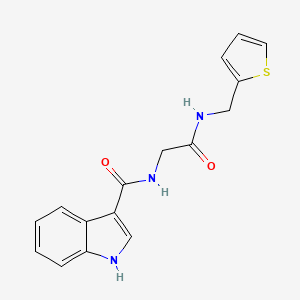molecular formula C16H15N3O2S B2574264 N-(2-oxo-2-((thiophen-2-ylmethyl)amino)ethyl)-1H-indole-3-carboxamide CAS No. 1226453-57-1