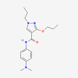 molecular formula C18H26N4O2 B2574265 N-(4-(二甲氨基)苯基)-3-丙氧基-1-丙基-1H-吡唑-4-甲酰胺 CAS No. 1013765-66-6