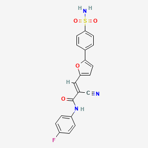 (E)-2-cyano-N-(4-fluorophenyl)-3-(5-(4-sulfamoylphenyl)furan-2-yl)acrylamide