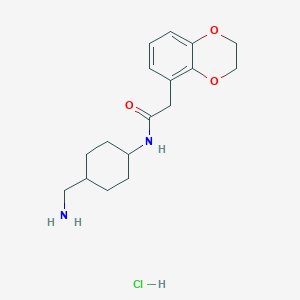 molecular formula C17H25ClN2O3 B2574271 N-[4-(Aminomethyl)cyclohexyl]-2-(2,3-dihydro-1,4-benzodioxin-5-yl)acetamide;hydrochloride CAS No. 2418681-21-5