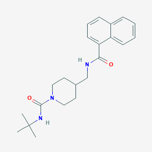molecular formula C22H29N3O2 B2574273 4-((1-naphthamido)methyl)-N-(tert-butyl)piperidine-1-carboxamide CAS No. 1235056-80-0