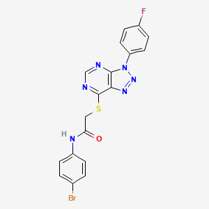 molecular formula C18H12BrFN6OS B2574281 N-(4-溴苯基)-2-((3-(4-氟苯基)-3H-[1,2,3]三唑并[4,5-d]嘧啶-7-基)硫代)乙酰胺 CAS No. 863460-01-9
