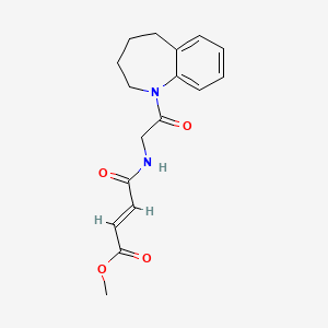 molecular formula C17H20N2O4 B2574284 Methyl (E)-4-oxo-4-[[2-oxo-2-(2,3,4,5-tetrahydro-1-benzazepin-1-yl)ethyl]amino]but-2-enoate CAS No. 2411336-47-3