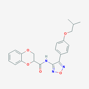 molecular formula C21H21N3O5 B257429 N-[4-(4-isobutoxyphenyl)-1,2,5-oxadiazol-3-yl]-2,3-dihydro-1,4-benzodioxine-2-carboxamide 