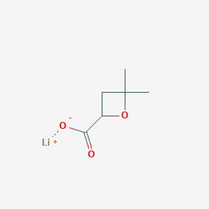 molecular formula C6H9LiO3 B2574306 Lithium;4,4-dimethyloxetane-2-carboxylate CAS No. 2377036-25-2