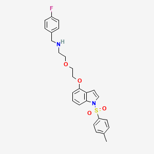 molecular formula C26H27FN2O4S B2574346 N-(4-氟苄基)-2-[2-({1-[(4-甲苯基)磺酰基]-1H-吲哚-4-基}氧基)乙氧基]-1-乙胺 CAS No. 477862-67-2