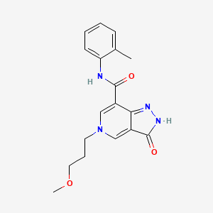 molecular formula C18H20N4O3 B2574347 5-(3-methoxypropyl)-3-oxo-N-(o-tolyl)-3,5-dihydro-2H-pyrazolo[4,3-c]pyridine-7-carboxamide CAS No. 1219913-35-5