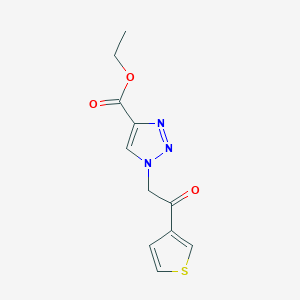 molecular formula C11H11N3O3S B2574367 ethyl 1-[2-oxo-2-(thiophen-3-yl)ethyl]-1H-1,2,3-triazole-4-carboxylate CAS No. 2058529-57-8