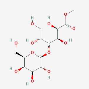 molecular formula C13H24O12 B2574378 Methyl (2R,3R,4R,5R)-2,3,5,6-tetrahydroxy-4-{[(2S,3R,4S,5R,6R)-3,4,5-trihydroxy-6-(hydroxymethyl)oxan-2-YL]oxy}hexanoate CAS No. 121436-08-6