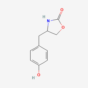 molecular formula C10H11NO3 B2574379 4-[(4-羟基苯基)甲基]-1,3-恶唑烷-2-酮 CAS No. 1144497-33-5